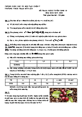 Bộ đề tham khảo tuyển sinh vào Lớp 10 môn Toán - Năm học 2019-2020 (Có lời giải)